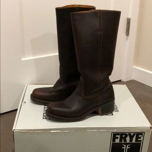 Frye Iconic 14L Campus Boots in Blazer Brown, 7.5M